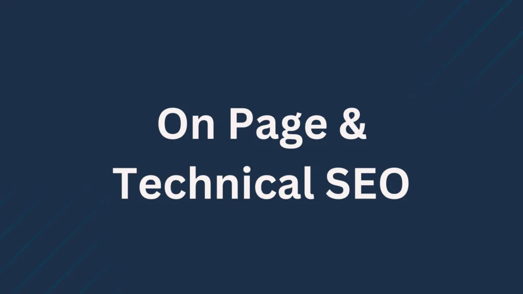 dark blue background with onpage and technical seo word