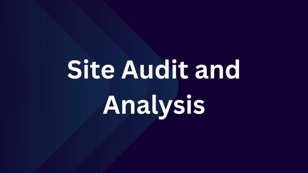 dark blue background with site audit and analysis word by annalfafara pinoyseo