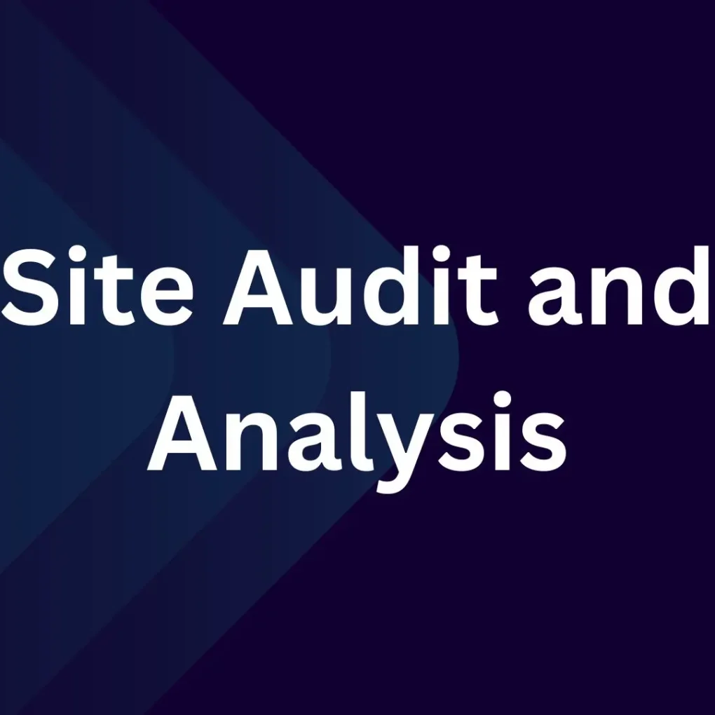 dark blue background with site audit and analysis word by annalfafara pinoyseo